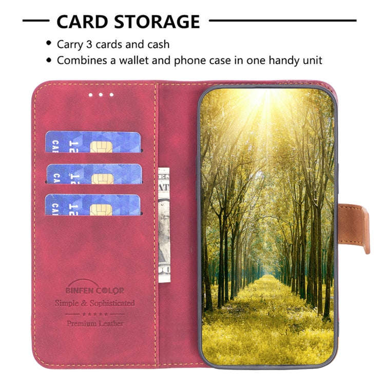For Nokia G21 / G11 BF11 Color Matching Skin Feel Leather Phone Case(Red)