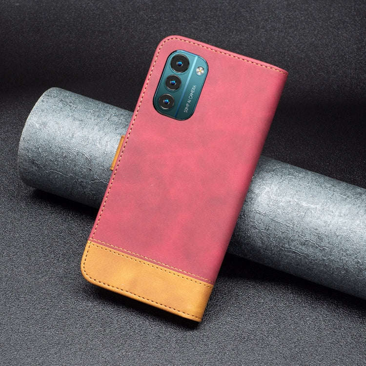 For Nokia G21 / G11 BF11 Color Matching Skin Feel Leather Phone Case(Red)