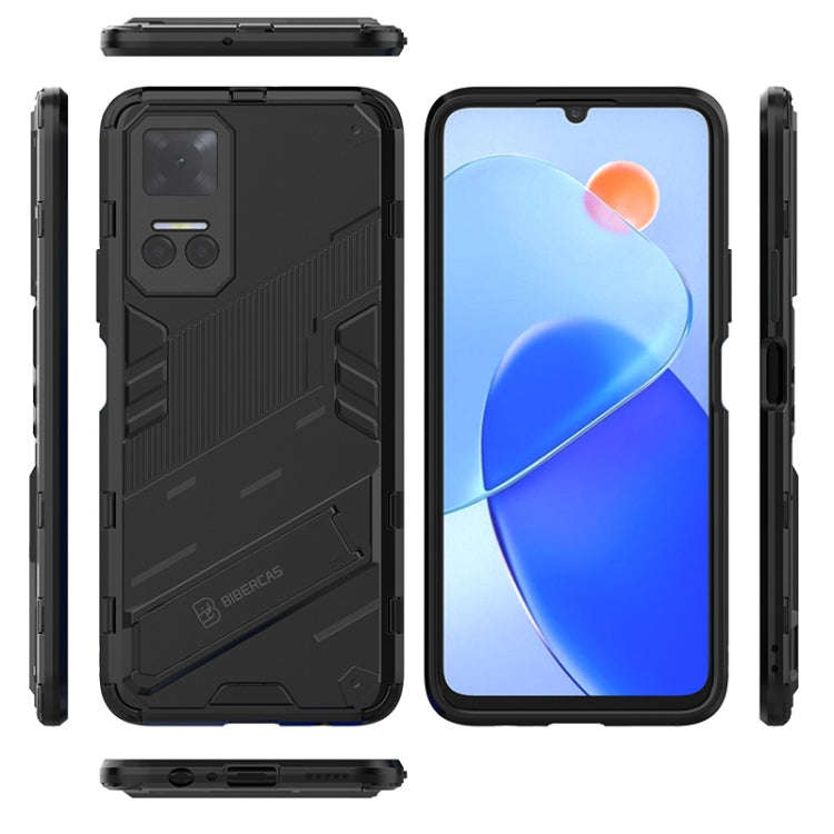 For Honor Play6T Punk Armor PC + TPU Phone Case with Holder(Green)