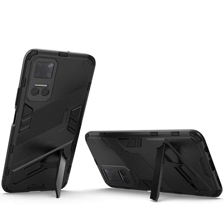 For Honor Play6T Punk Armor PC + TPU Phone Case with Holder(Green)