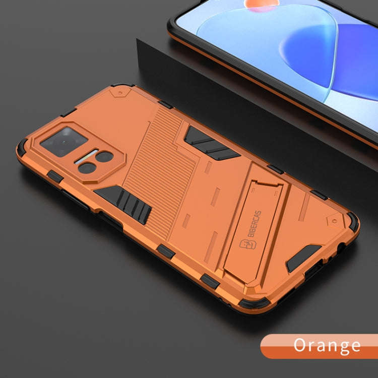 For Honor Play6T Punk Armor PC + TPU Phone Case with Holder(Orange)