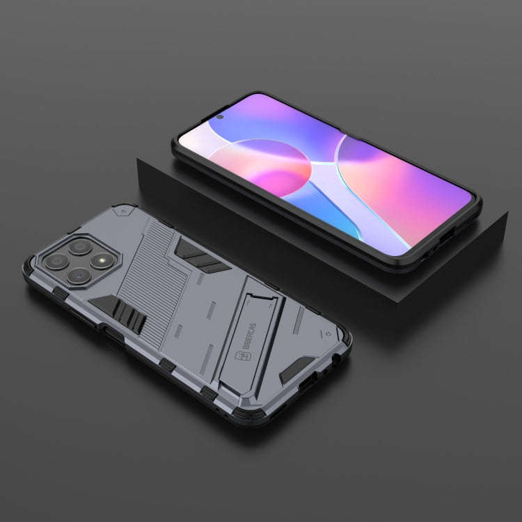 For Honor X30i / Play6T Pro / X8 Punk Armor PC + TPU Phone Case with Holder(Grey)