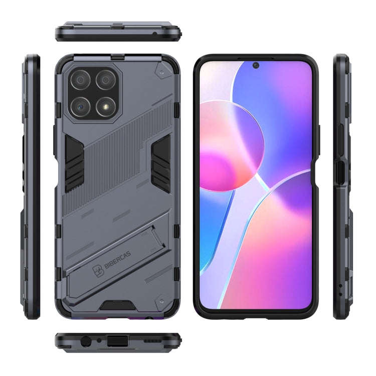 For Honor X30i / Play6T Pro / X8 Punk Armor PC + TPU Phone Case with Holder(Grey)