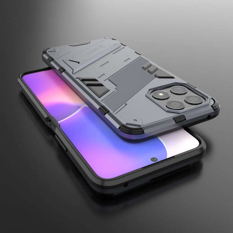 For Honor X30i / Play6T Pro / X8 Punk Armor PC + TPU Phone Case with Holder(Grey)