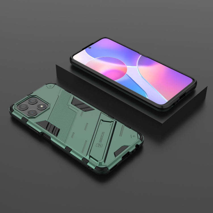 For Honor X30i / Play6T Pro / X8 Punk Armor PC + TPU Phone Case with Holder(Green)