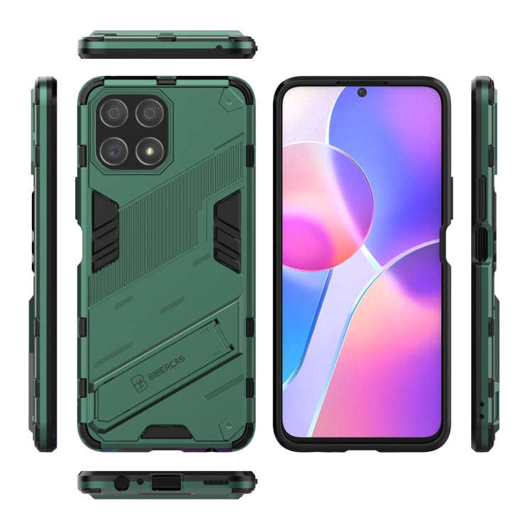 For Honor X30i / Play6T Pro / X8 Punk Armor PC + TPU Phone Case with Holder(Green)