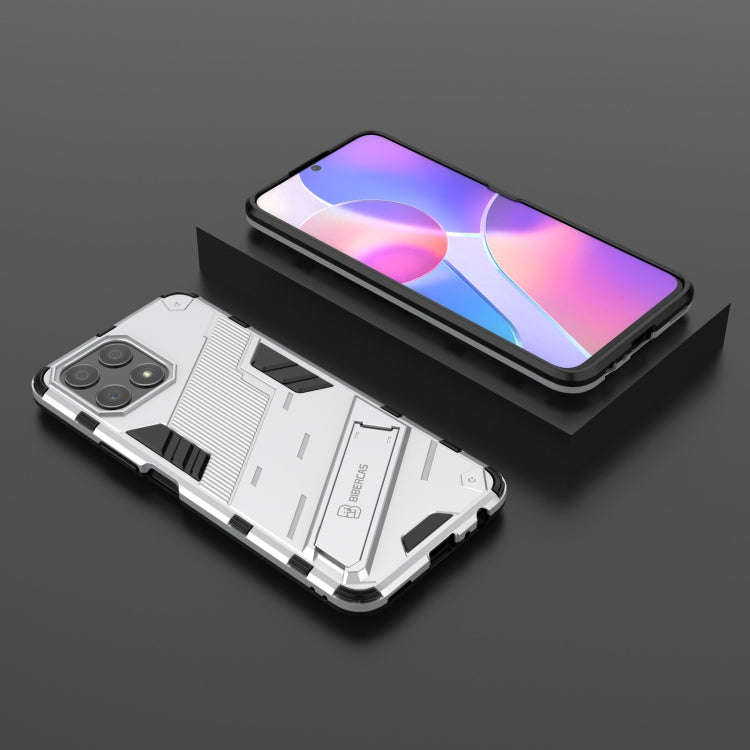 For Honor X30i / Play6T Pro / X8 Punk Armor PC + TPU Phone Case with Holder(White)
