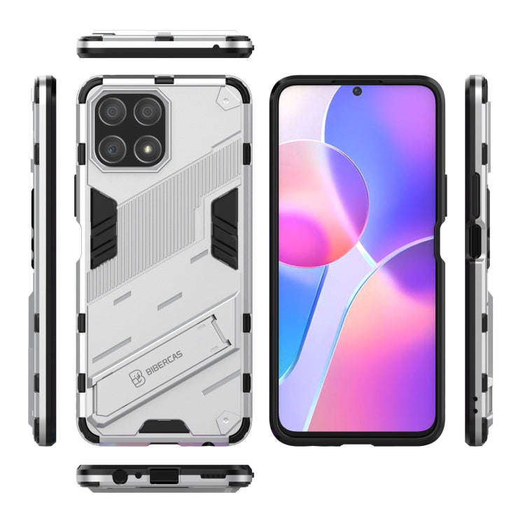 For Honor X30i / Play6T Pro / X8 Punk Armor PC + TPU Phone Case with Holder(White)