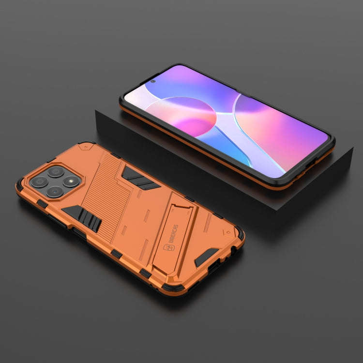 For Honor X30i / Play6T Pro / X8 Punk Armor PC + TPU Phone Case with Holder(Orange)