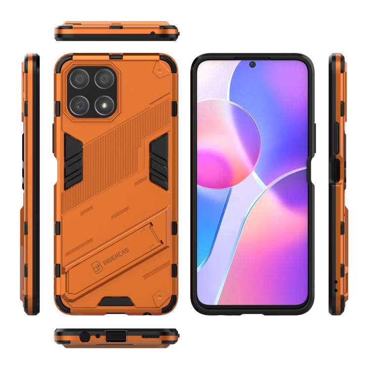 For Honor X30i / Play6T Pro / X8 Punk Armor PC + TPU Phone Case with Holder(Orange)