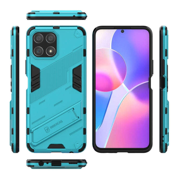 For Honor X30i / Play6T Pro / X8 Punk Armor PC + TPU Phone Case with Holder(Blue)