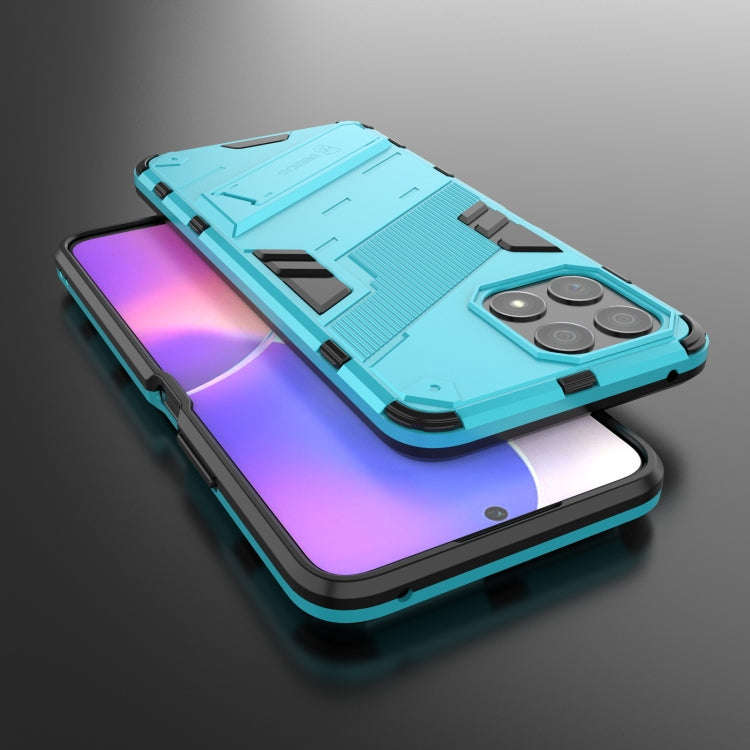 For Honor X30i / Play6T Pro / X8 Punk Armor PC + TPU Phone Case with Holder(Blue)