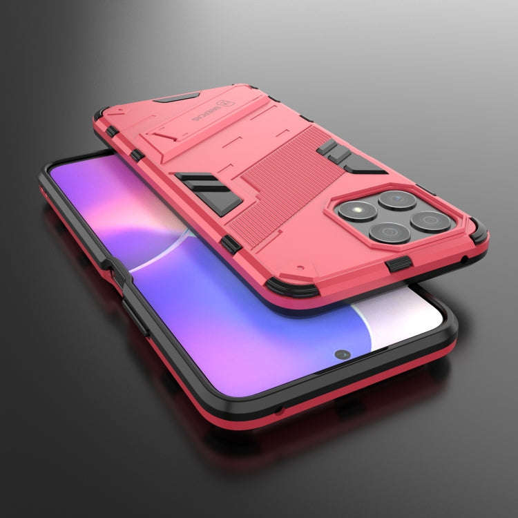 For Honor X30i / Play6T Pro / X8 Punk Armor PC + TPU Phone Case with Holder(Light Red)
