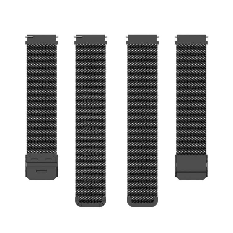 19mm Snap-fit Stainless Steel Mesh Watch Band(Black)