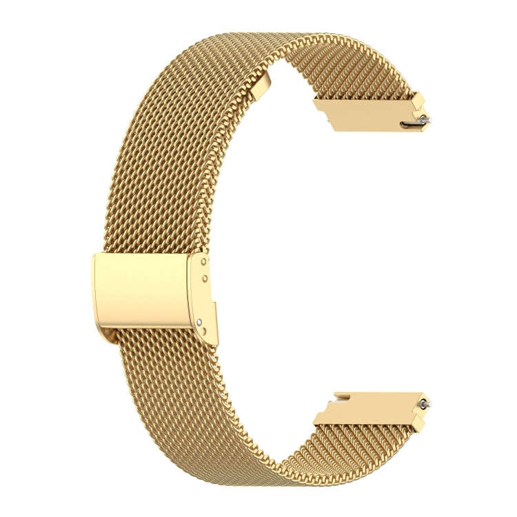 19mm Snap-fit Stainless Steel Mesh Watch Band(Gold)