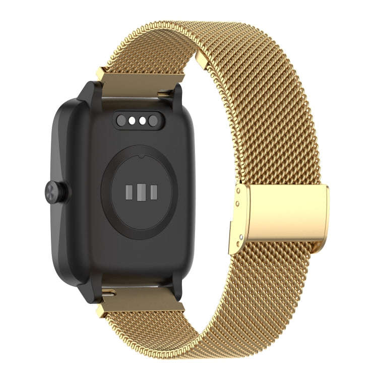 19mm Snap-fit Stainless Steel Mesh Watch Band(Gold)