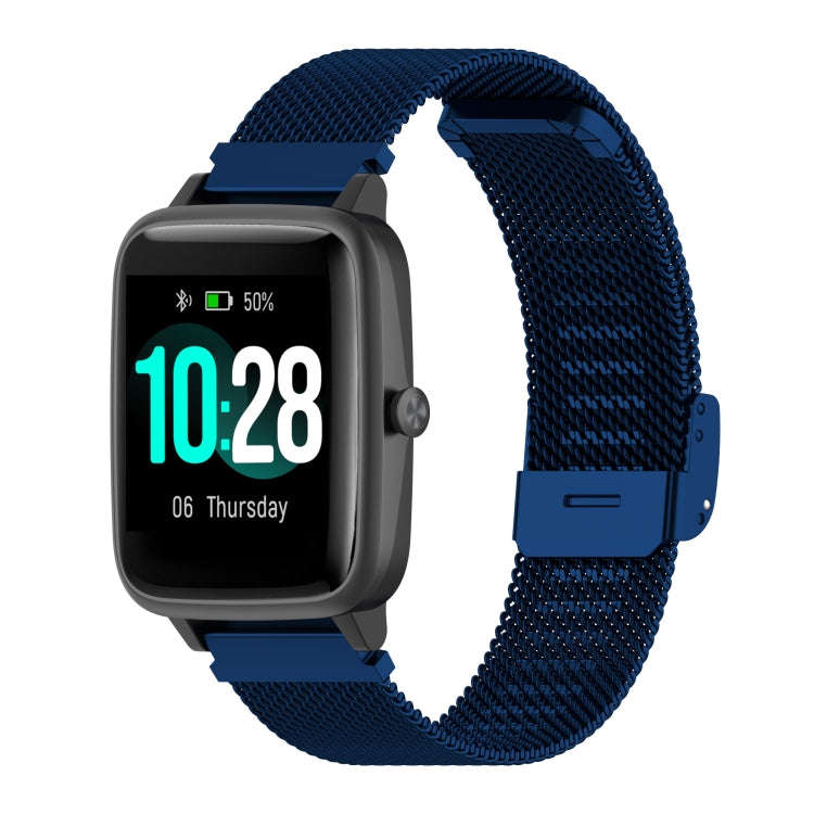19mm Snap-fit Stainless Steel Mesh Watch Band(Blue)
