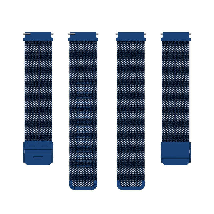 19mm Snap-fit Stainless Steel Mesh Watch Band(Blue)