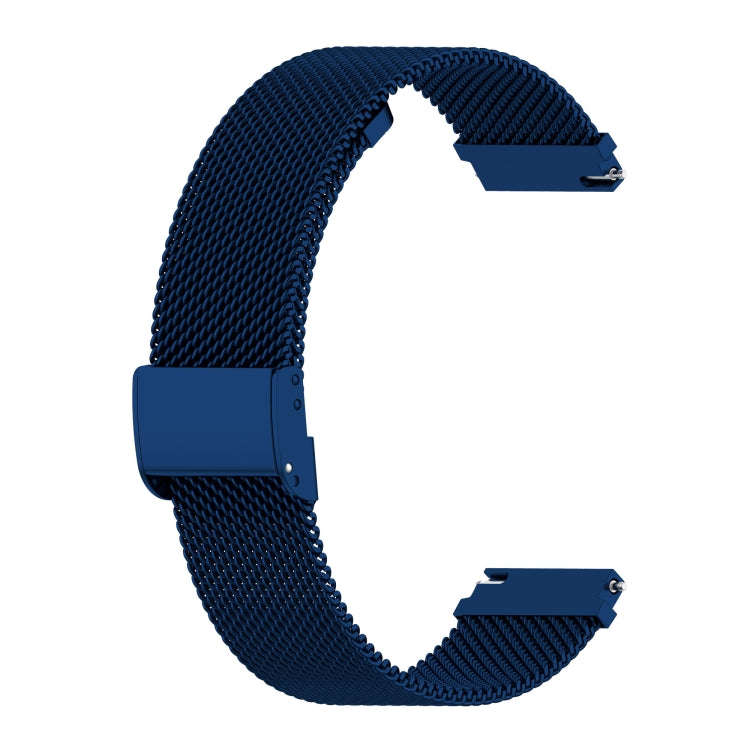 19mm Snap-fit Stainless Steel Mesh Watch Band(Blue)