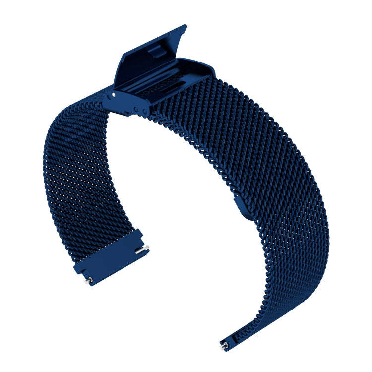 19mm Snap-fit Stainless Steel Mesh Watch Band(Blue)