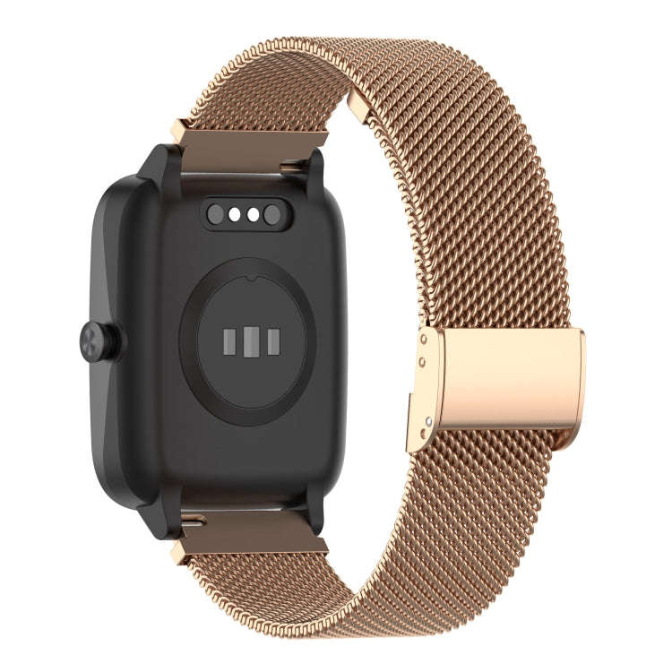 19mm Snap-fit Stainless Steel Mesh Watch Band(Rose Gold)