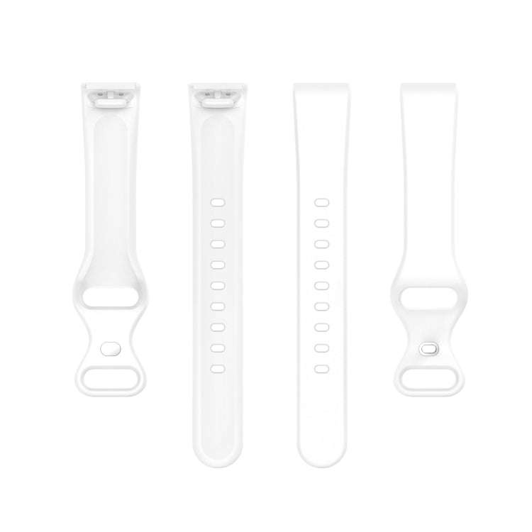 For Amazon Halo View Silicone Butterfly Buckle Watch Band, Size:S(White)