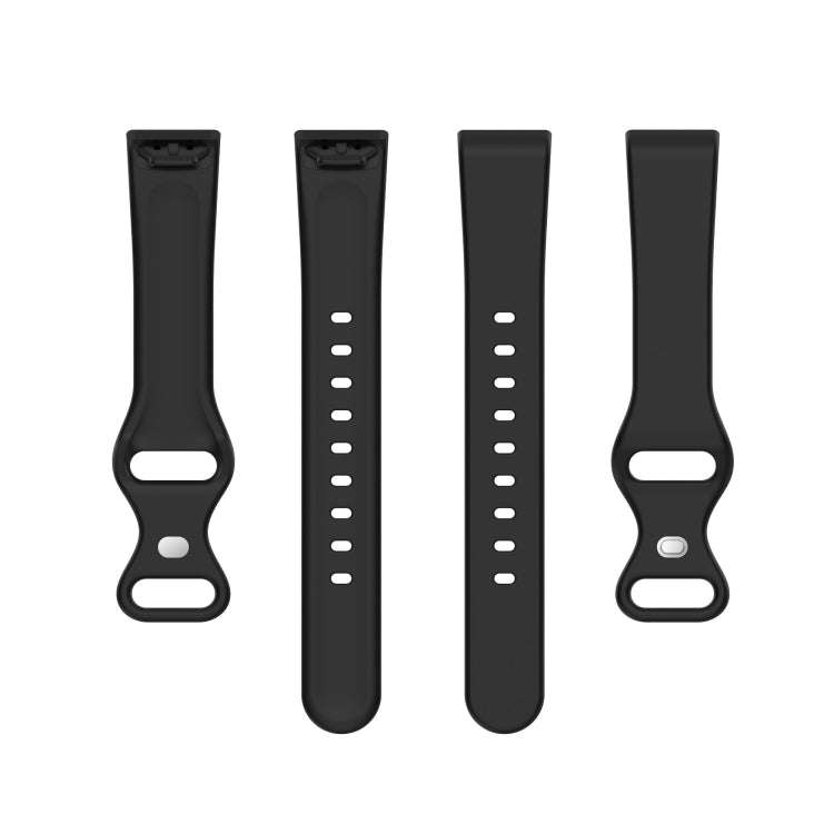 For Amazon Halo View Silicone Butterfly Buckle Watch Band, Size:S(Black)