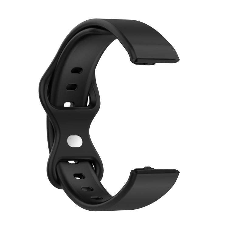 For Amazon Halo View Silicone Butterfly Buckle Watch Band, Size:S(Black)