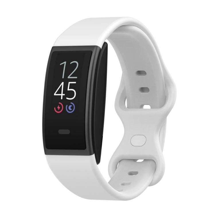 For Amazon Halo View Silicone Butterfly Buckle Watch Band, Size:L(White)