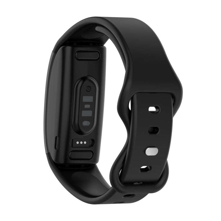 For Amazon Halo View Silicone Butterfly Buckle Watch Band, Size:L(Black)