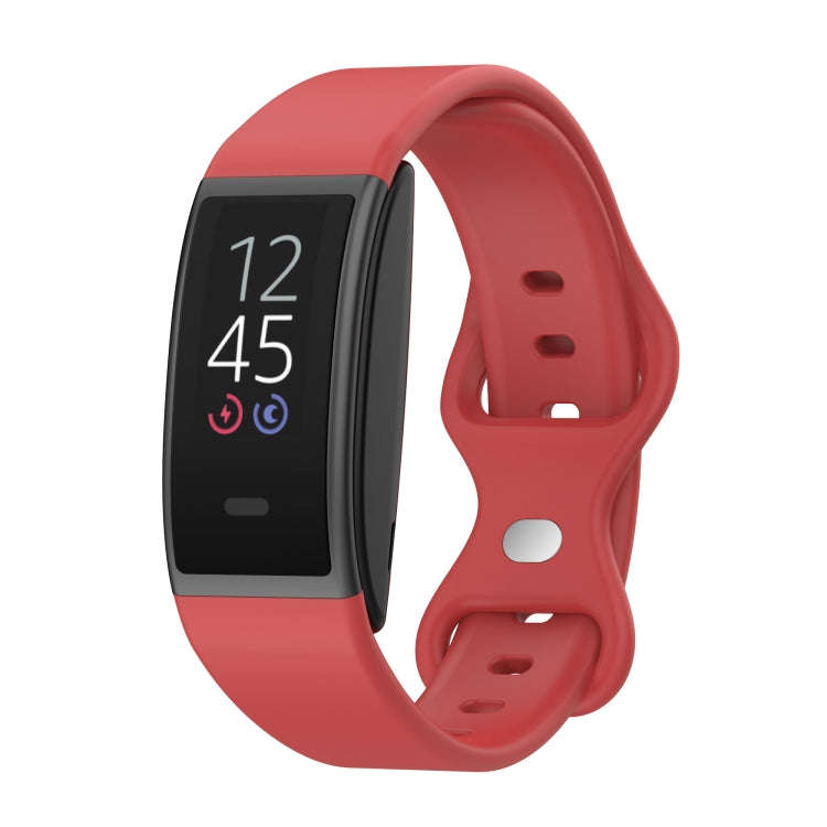 For Amazon Halo View Silicone Butterfly Buckle Watch Band, Size:L(Red)