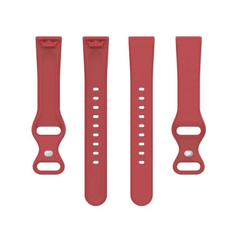 For Amazon Halo View Silicone Butterfly Buckle Watch Band, Size:L(Red)