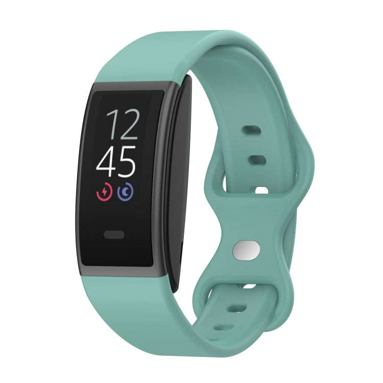 For Amazon Halo View Silicone Butterfly Buckle Watch Band, Size:L(Pine Needle Green)