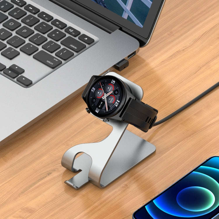 For Honor Watch GS 3 Universal Aluminum Alloy Magnetic Charger Holder(Grey)