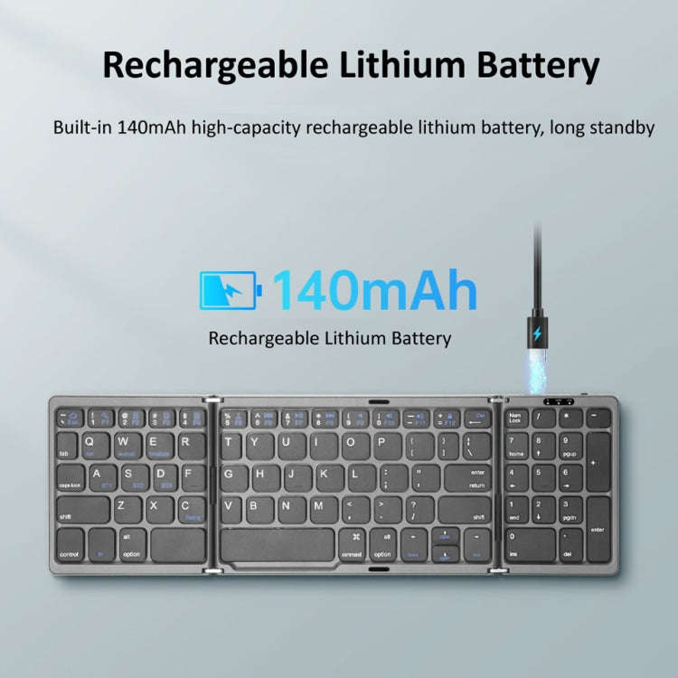 B089 Bluetooth Foldable Keyboard with Numeric (Black)