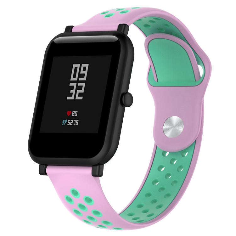 For Huami Amazfit Youth Edition Two-tone Silicone Watch Band(Pink Duck)