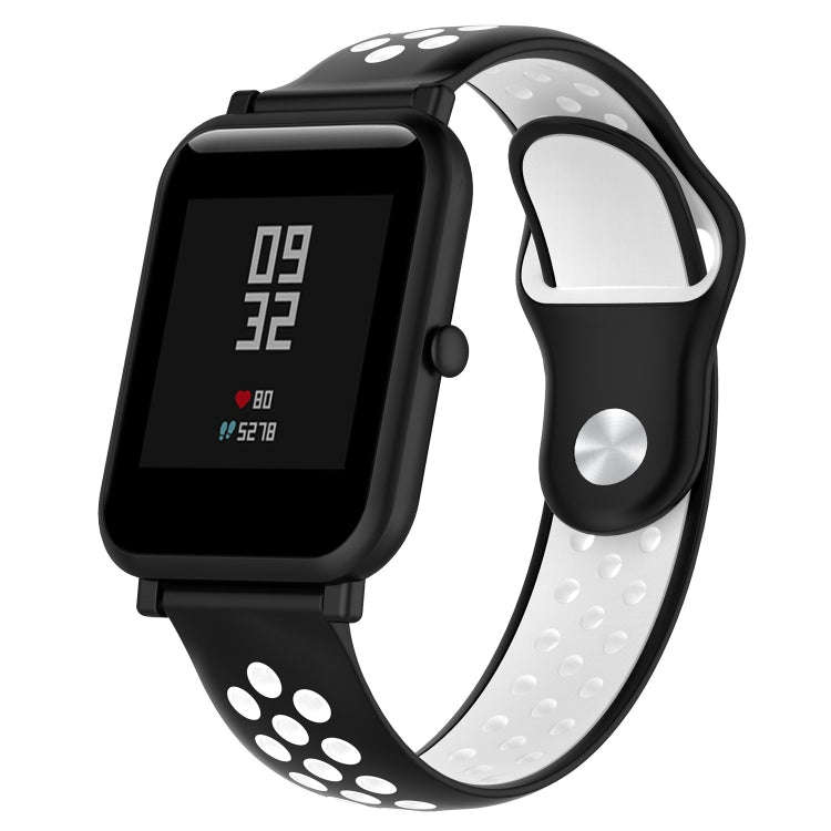 For Huami Amazfit Youth Edition Two-tone Silicone Watch Band(Black White)