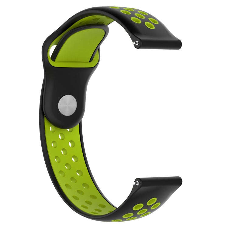 For Huami Amazfit Youth Edition Two-tone Silicone Watch Band(Black Lime)