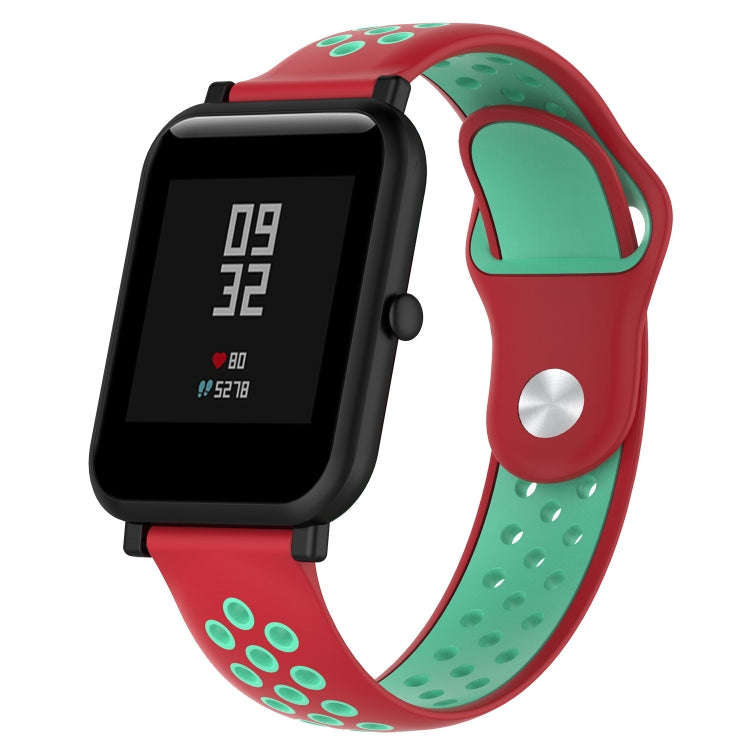 For Huami Amazfit Youth Edition Two-tone Silicone Watch Band(Red Duck)
