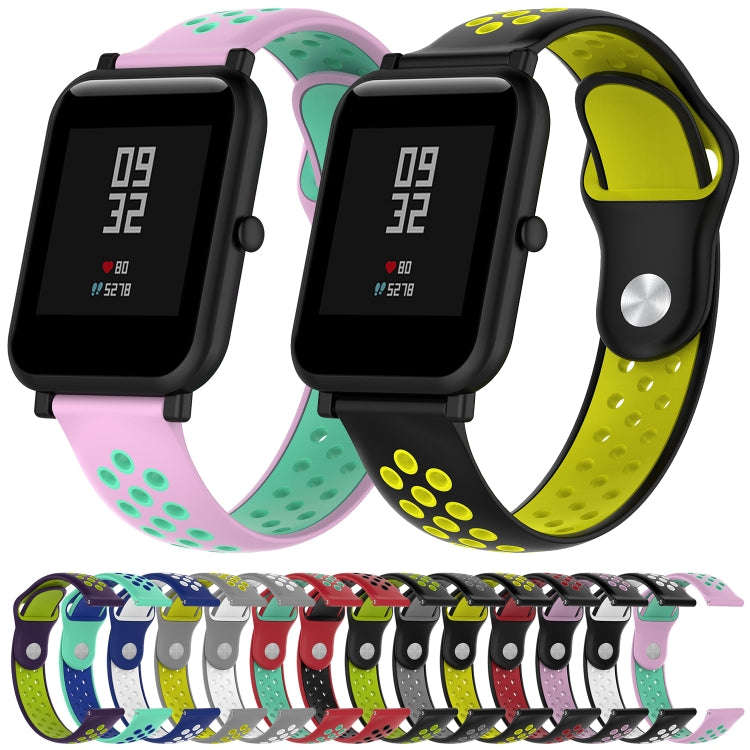 For Huami Amazfit Youth Edition Two-tone Silicone Watch Band(Duck Blue)
