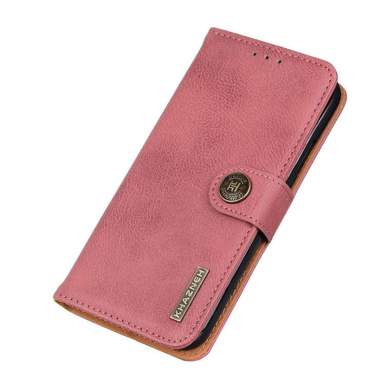 For OnePlus ACE/10R KHAZNEH Cowhide Texture Leather Phone Case(Pink)