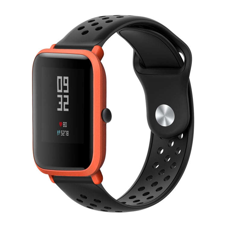 For Huami Amazfit Youth Edition Silicone Breathable Watch Band(Black)