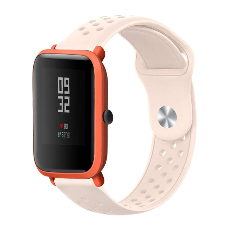 For Huami Amazfit Youth Edition Silicone Breathable Watch Band(Light Powder)