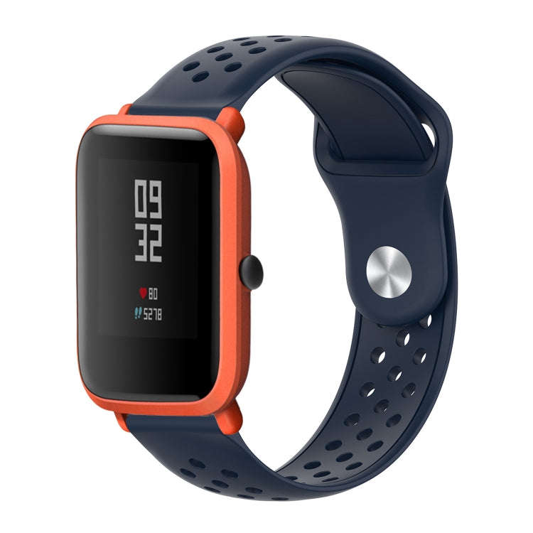 For Huami Amazfit Youth Edition Silicone Breathable Watch Band(Midnight Blue)