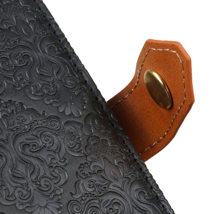 For OnePlus ACE/10R European Floral Embossed Flip Leather Phone Case(Black)