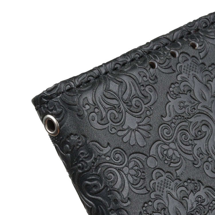 For OnePlus ACE/10R European Floral Embossed Flip Leather Phone Case(Black)