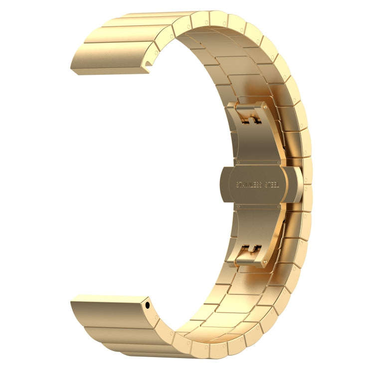 For Huami Amazfit GTR 42mm Butterfly Buckle Stainless Steel Watch Band(Golden)