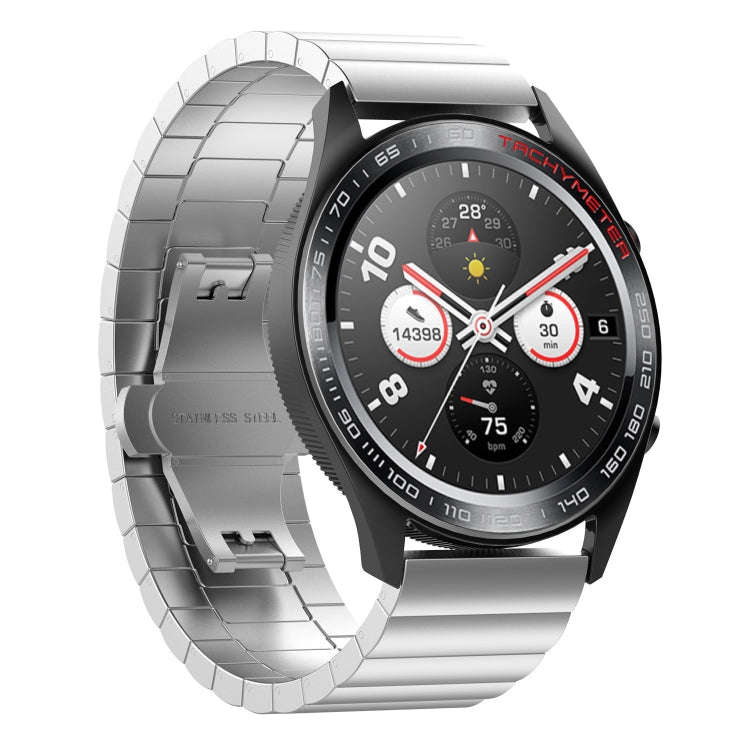 For Huami Amazfit GTR 42mm Butterfly Buckle Stainless Steel Watch Band(Silver)