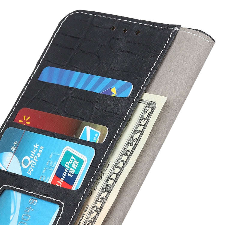 For OnePlus ACE/10R Magnetic Crocodile Texture Horizontal Flip Leather Phone Case(Black)