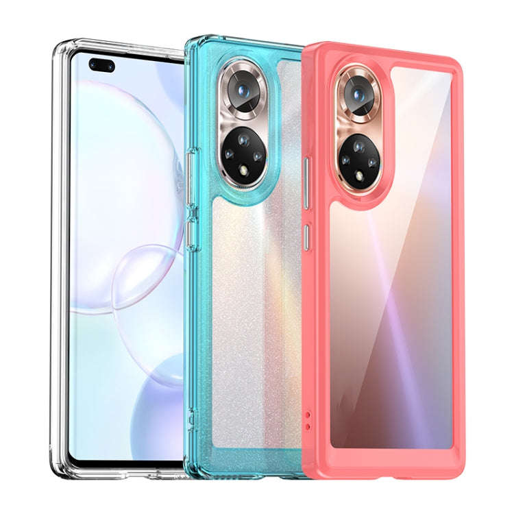 For Honor 50 Pro Colorful Series Acrylic + TPU Phone Case(Transparent Black)